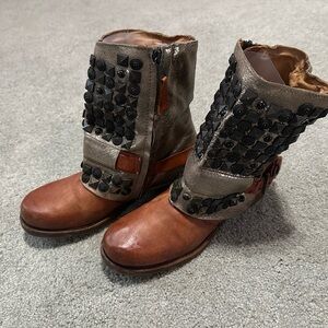 Rare Studded AS98 Leather Ankle Boots